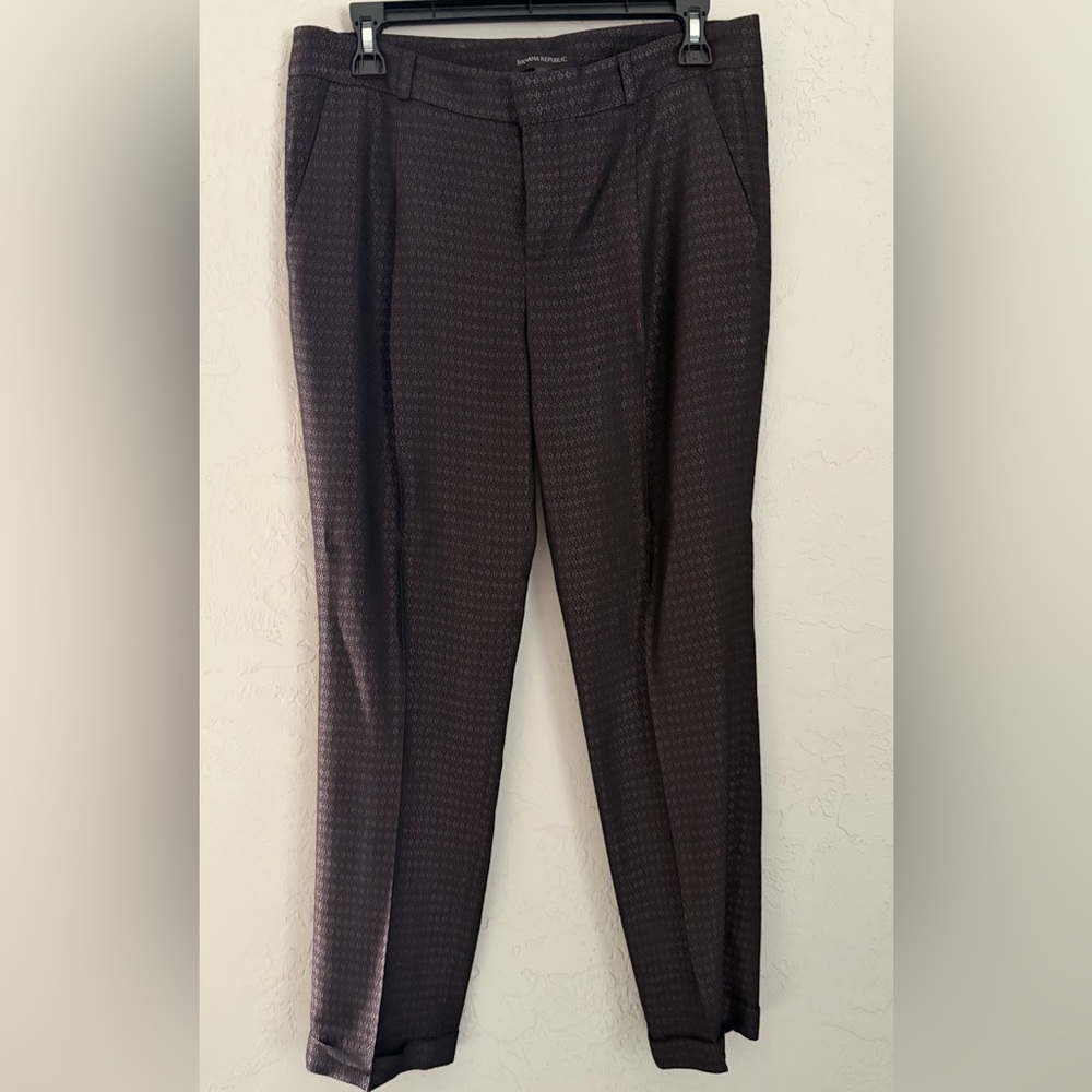 Banana Republic Women's Dark Patterned Dress Pants, EUC Sz 4
